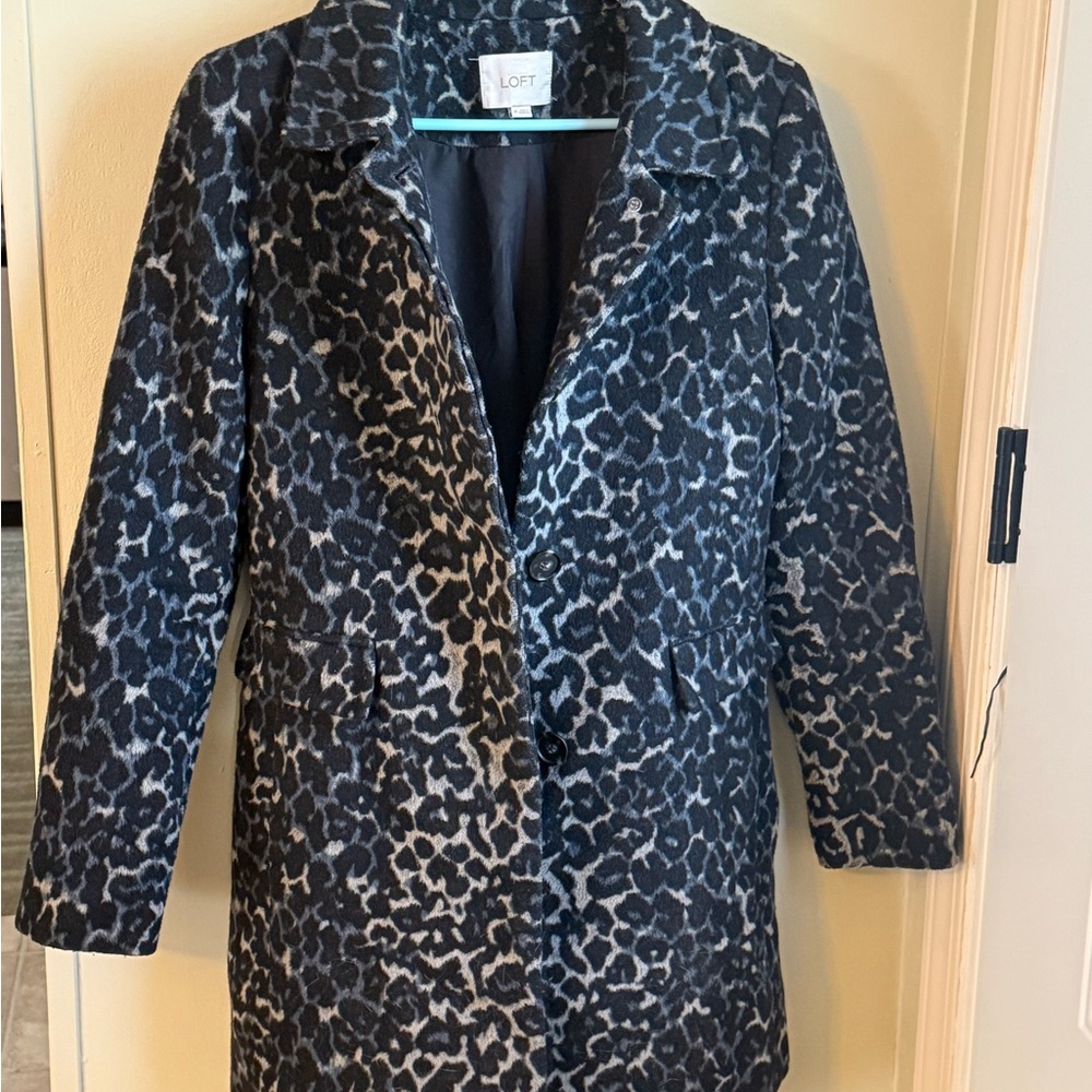 LOFT Blue, black and Gray Trench Coat Timeless Style